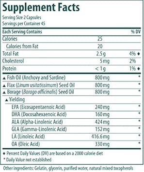 Genestra Brands Multi Efa Capsules | Unique Blend Of Fish, Flax, And Borage Seed Oils | 90 Softgel Capsules : Health & Household
