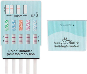 5 Pack Easy@Home 5 Panel Instant Drug Test Kits - Testing Marijuana (Thc), Coc, Opi 2000, Amp, Bzo - Urine Dip Drug Testing - #Edoap-754