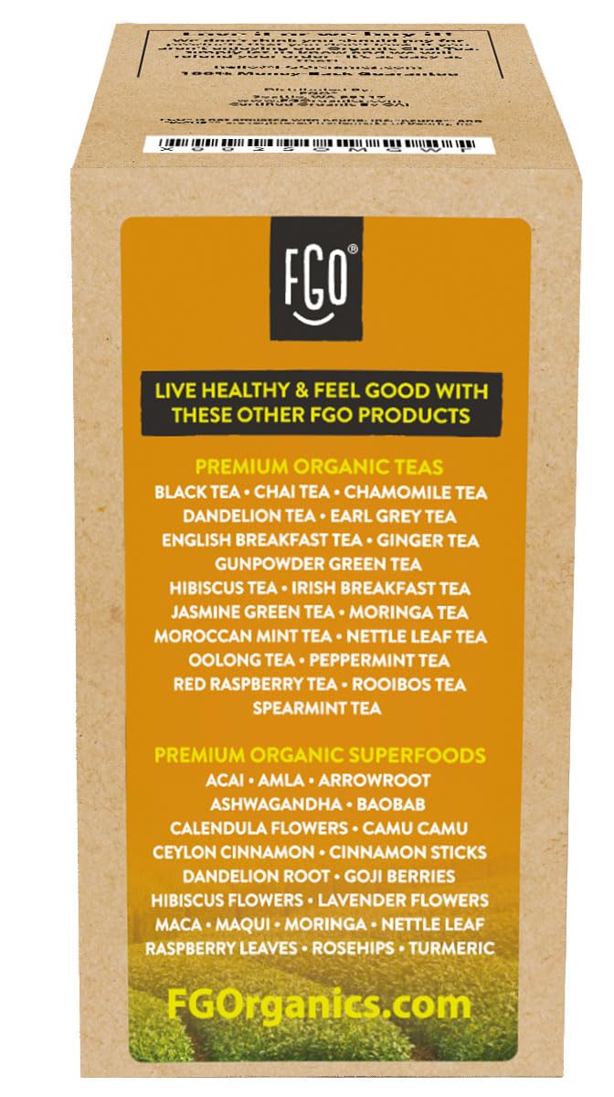 Fgo Organic Chai Black Tea K-Cup Pods For Keurig, 24 Count (Pack Of 1), Premium Black Tea With Chai Spice Is Usda Organic, Non-Gmo, & Recyclable With Naturally Occurring Caffeine