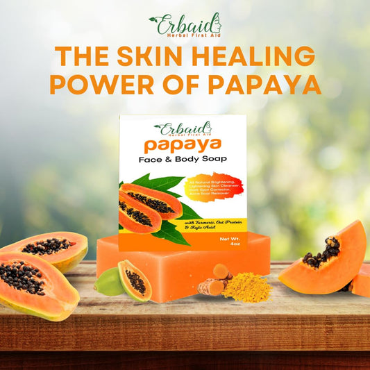 Papaya Soap Face & Body Wash – Skin Brightening Papaya Soap Bar For Dark Spots – Reduce Acne, Cleanse Scars, & Even Tone – With Turmeric, Kojic Acid & Essential Oils – For All Types