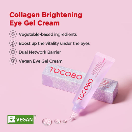 Tocobo Collagen Brightening Eye Gel Cream | Quartz Water, Lavender Water Extract, Brightening Eye Care, Eye Lifting | Vegan, Collagen Eye Cream, 1 Ounce (Pack Of 1), 1 Ounce