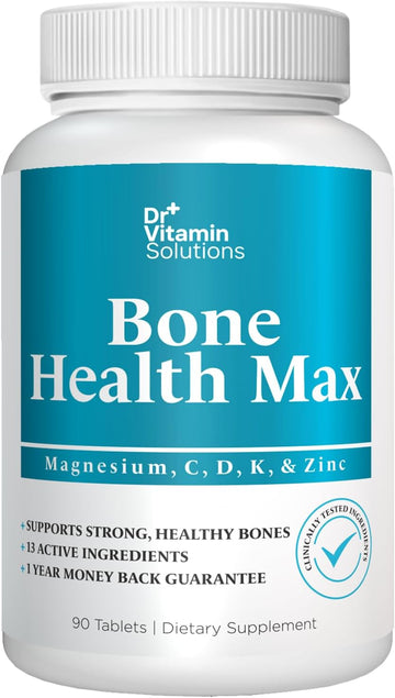 Bone Health Max - Advanced Calcium & Magnesium Supplement With Vitamin D3, Bromelain & Ipriflavone - 90 Tablets For Stronger Bones & Joint Support