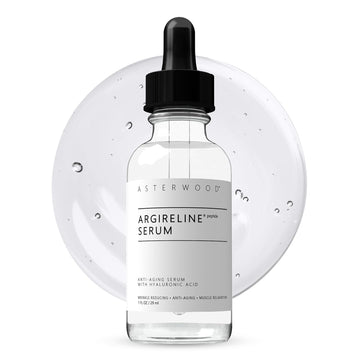Asterwood Argireline Serum With Hyaluronic Acid - Peptide Serum For Face - Wrinkle Reducing, Anti-Aging, Nourishing - Fragrance-Free - 2 Fl Oz