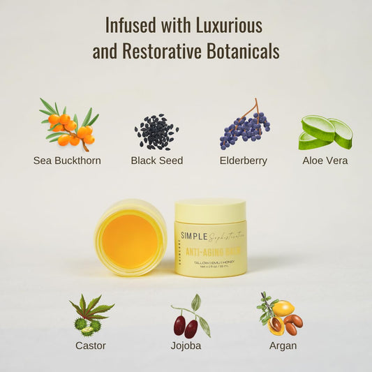 Tallow | Emu | Honey Balms - Grass-Fed Beef Tallow With Coq10, Resveratrol, Vitamin C, Black Seed, Sea Buckthorn, Elderberry, Castor Oils, Emu Oil, Manuka Honey - Anti-Aging Balm-Made In Usa