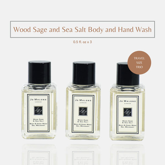 Jo Malone Wood Sage And Sea Salt Body And Hand Wash Trio Travel Size Set - 3 X 0.5 Oz