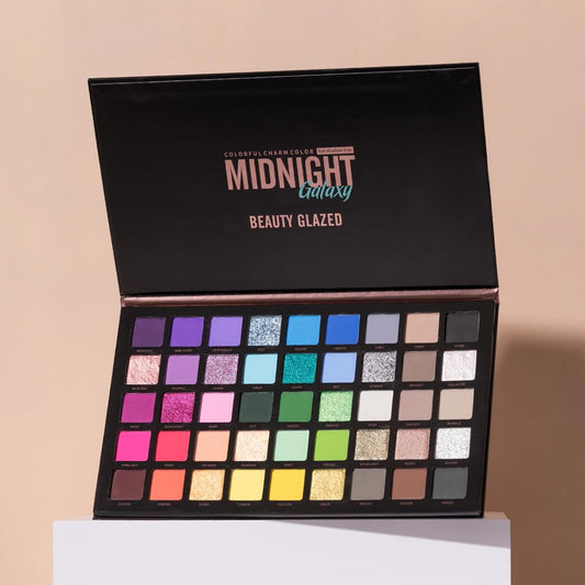 Myuango Bold Dimensions Eyeshadow Palette - 45 Shades Of Matte, Shimmer, And Glitter In Purple, Green, Yellow, Pink, And Grey - High-Pigment, Long-Lasting, Waterproof - Blendable Formula