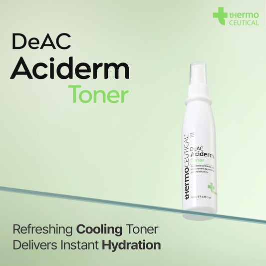 Thermoceutical Deac Aciderm Toner - Refreshing Cooling Toner, Targeted Acne Solution, Relieves Skin Sensitivity For Oily, Acne Prone Skin, 3.38 Fl.Oz