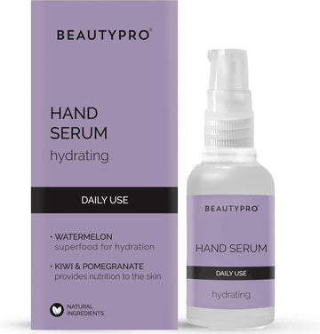 Beautypro Hand Serum Daily Use Anti-Ageing Cream For Dry Cracked Hands Hydrating Moisturiser Lotion 100% Plant Based Natural Vegan Skincare Multi Award Winning Brand 30Ml