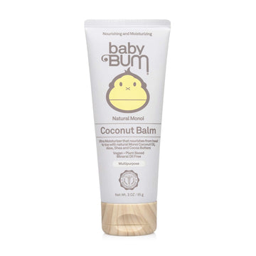 Sun Bum Baby Bum Monoi Coconut Balm - Natural Multipurpose Moisturizing Coconut Oil For Sensitive Skin With Shea And Cocoa Butter - Natural Fragrance - Gluten Free And Vegan - 3 Oz