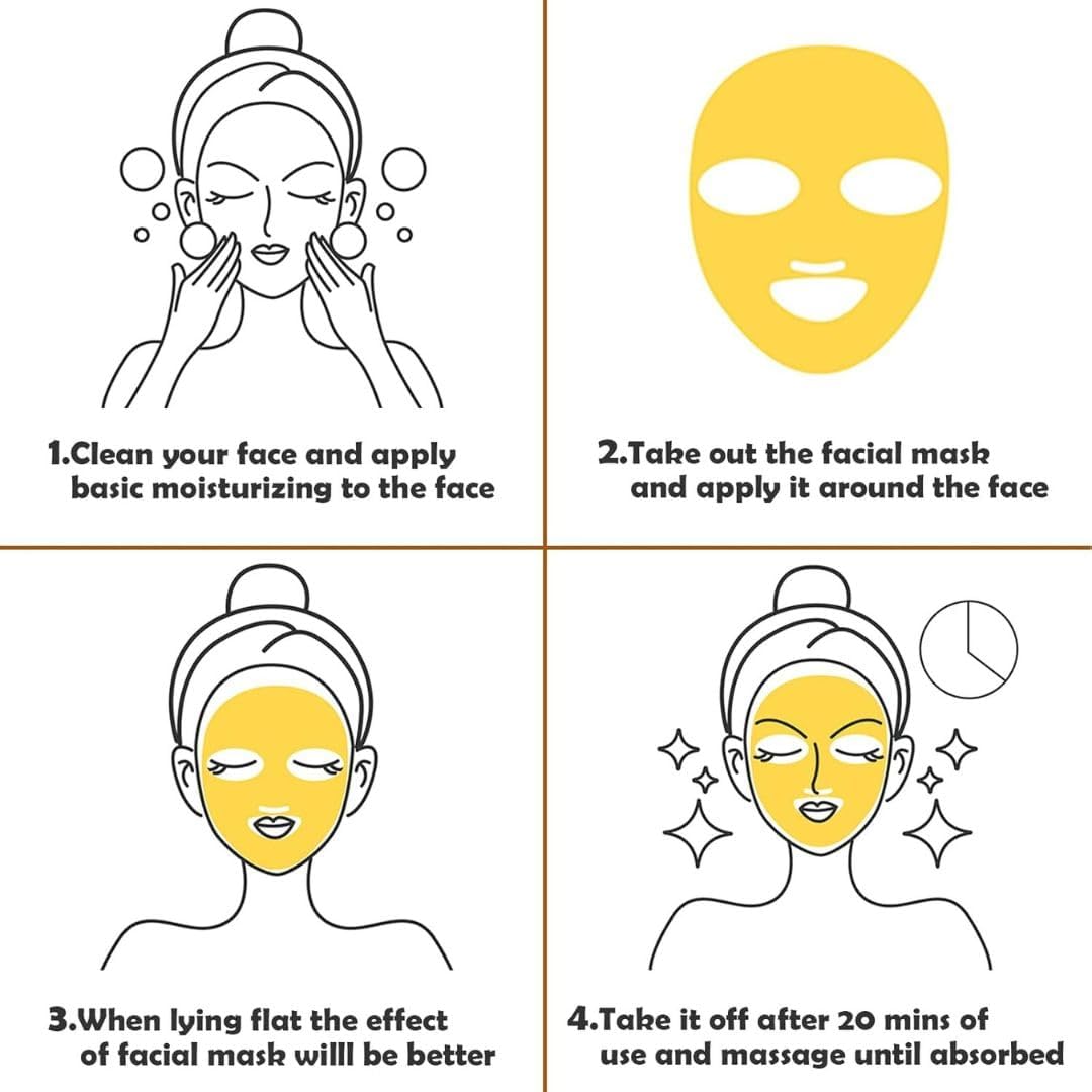10 x Gold Face Mask - 24k Gold Crystal Gel Collagen Facial Masks, Treatment Anti Aging Puffiness Skincare Anti Wrinkle Tighten Skin : Amazon.co.uk: Beauty