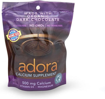 Adora Calcium Supplement Dark Chocolate, 30 Count (Value Pack Of 3)