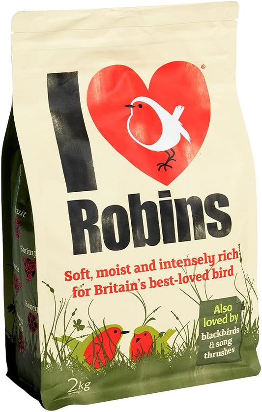 Robin Food 2Kg - I Love Robins - Super-Rich High Energy Bird Food For Robins, Blackbirds And Thrushes, BrownIlr-2