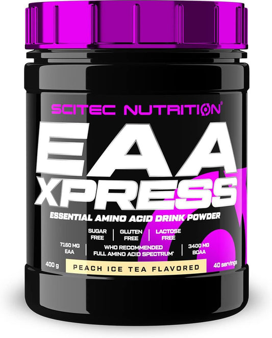 Scitec Nutrition EAA Xpress – Full Spectrum Essential Amino Acids – 3400mg BCAA, 7160mg EAA – Gluten-Free, Sugar-Free, Lactose-Free, 400 g, Peach Ice Tea : Amazon.co.uk: Health & Personal Care