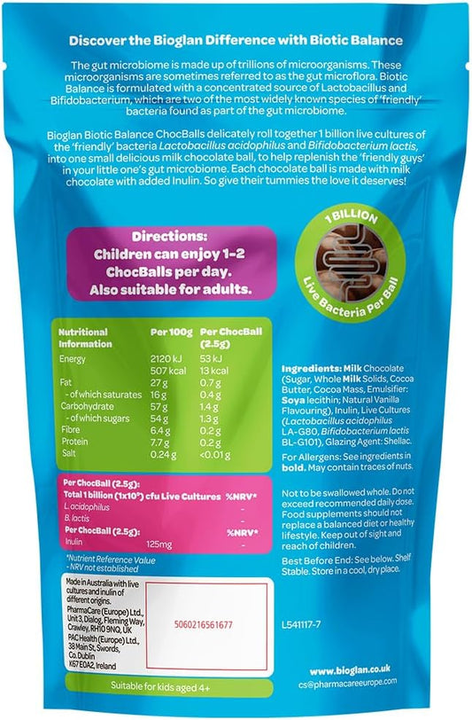 Bioglan Biotic Balance Milk Chocballs, Pack Of 1