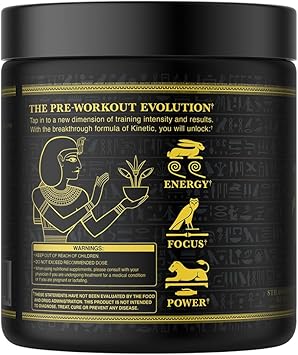 Ambrosia Kinetic Organic Preworkout, Mushroom Enhanced Natural Pre Workout Supplement, Nootropic Superfood Powder For Energy (Strawberry Guava)