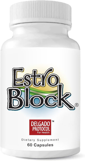 Estroblock Estrogen Balance Supplement - Maintain Clear Skin, Body Defenses For Women & Men - Delgado Protocol - Original Formula W/No Crystalline Dim Against Dysfunction - 60 Capsules