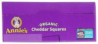 Annie'S Organic Cheddar Squares, Baked Cracker Snacks, 7.5 Oz