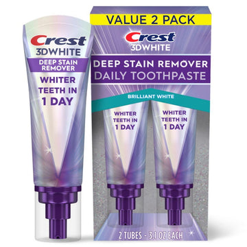 Crest 3Dwhite Brilliance Deep Stain Remover Brilliant White Toothpaste - 3.1Oz/2Pk