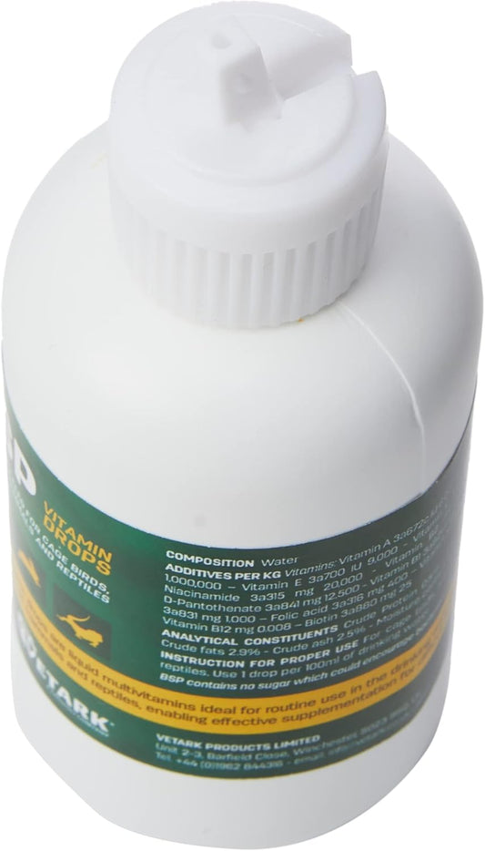 Bsp Vitamin Drops |High Potency Liquid Vitamin Supplement For Birds, Reptiles, Wildlife & Rabbits | 100Ml BottleBsp10