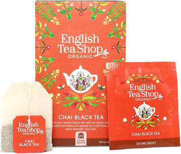 English Tea Shop Organic Chai Black Tea - 20 Tea Bag Sachets