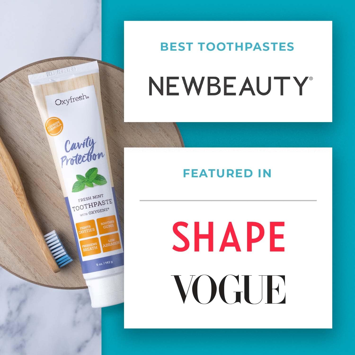 Premium Oxyfresh Cavity Protection – Fresh Mint Fluoride Toothpaste – Low Abrasion Anticavity Toothpaste for Sensitive Teeth – Remineralizing Enamel Repair to Prevent Tartar & Cavities | 5oz : Health & Household