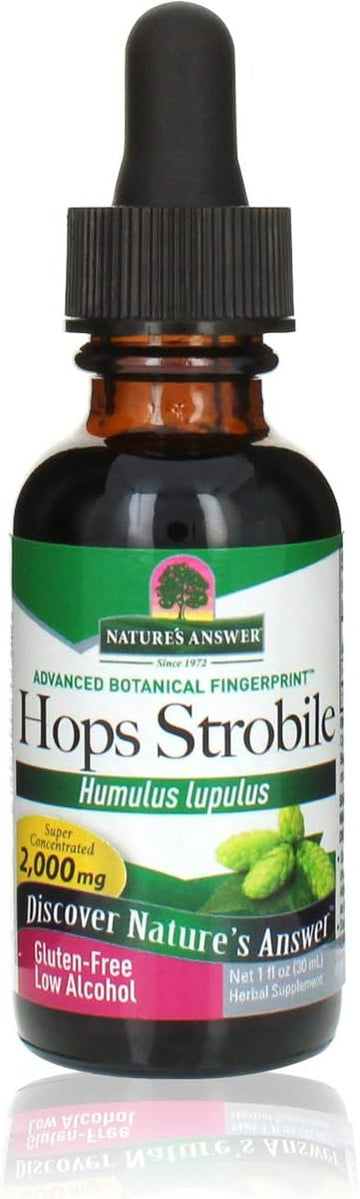 Nature'S Answer Hops Herb Extract With Organic Alcohol, 1-  | Promotes Cognitive Function | Natural Calming Stress Reliever | Natural Sleep Aid