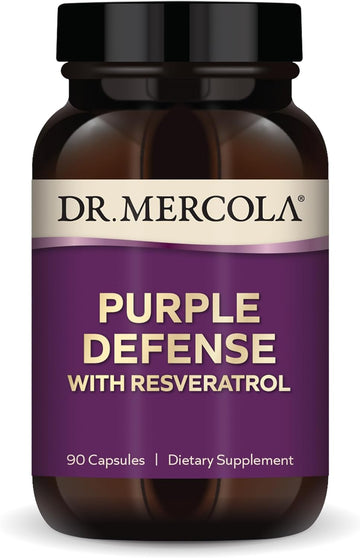 Dr. Mercola Purple Defense, 90 Servings (90 Capsules), With Resveratrol, Dietary Supplement, Supports Brain & Cognitive Function, Non-Gmo