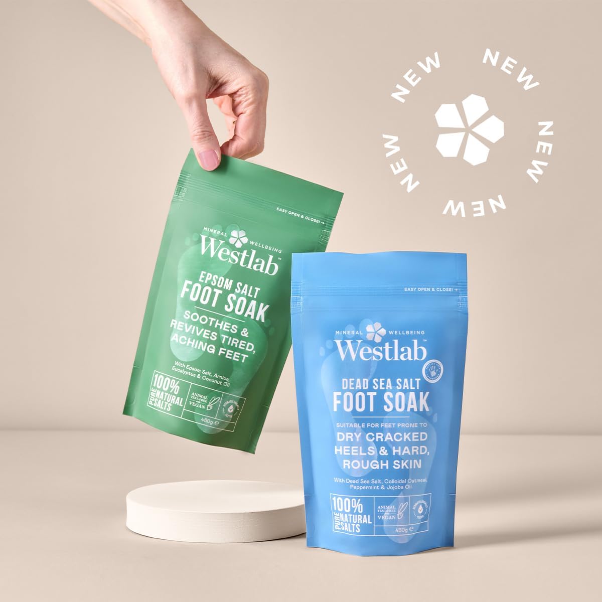 Westlab Epsom Foot Soak 450g - Soothes & Revives Tired, Aching Feet. : Amazon.co.uk: Beauty