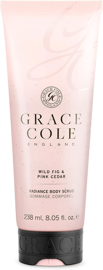 Grace Cole Wild Fig & Pink Cedar Exfoliating Body Scrub 238Ml Refreshing Hydrating - Essential Oils - Vegan And Cruelty Free, No Sls Or Parabens - Made In England