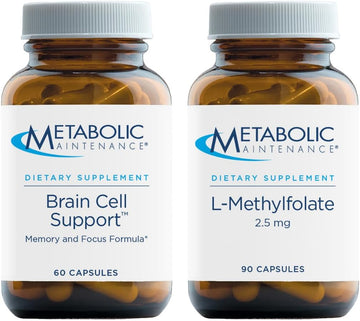 Metabolic Maintenance Brain Cell Support + L-Methylfolate 2.5Mg - Citicoline, Dmae, Phosphatidylserine + Ginkgo To Support Memory + Focus (60 Caps), Methylated Folate For Daily Use (90 Caps)
