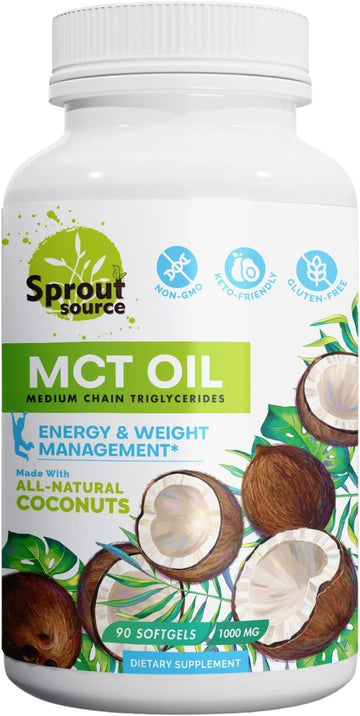 Keto Mct Oil Softgels 1000Mg: 90-Day Supply, Premium C8 & C10 Blend For Sustained Energy And Weight Management, Made From Natural Coconut Oil, Non-Gmo, Gluten-Free 90 Softgels
