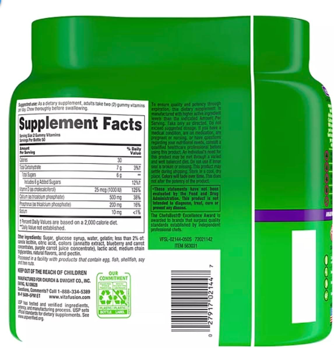 Vitafusion Calcium Supplement Gummy Vitamins, 200ct