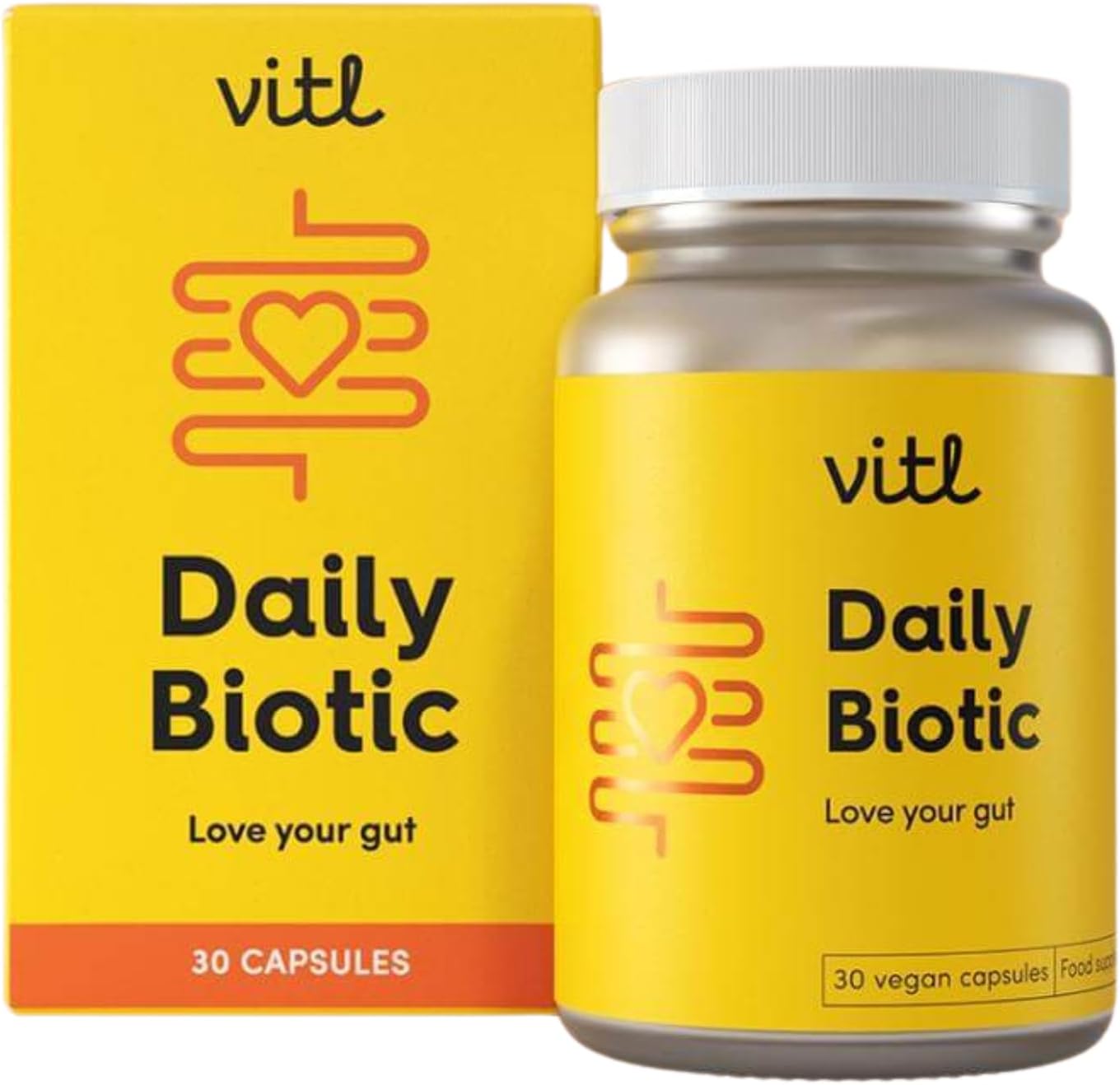 Vitl Daily Biotic with 9 Probiotic Strains - 30 Vegan Capsules - Probiotic with a Complex Blend of Gut Friendly Bacteria - Restore Balance in The Gut & Aid Digestion - 1 Month Supply : Amazon.co.uk: Health & Personal Care