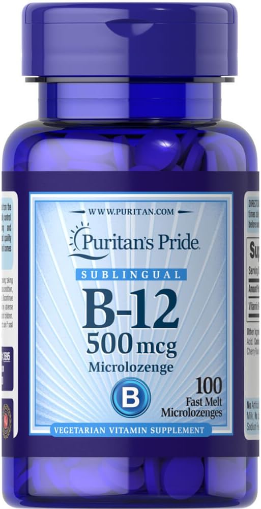 Puritan's Pride Vitamin B-12 500 mcg Sublingual-100 Microlenges