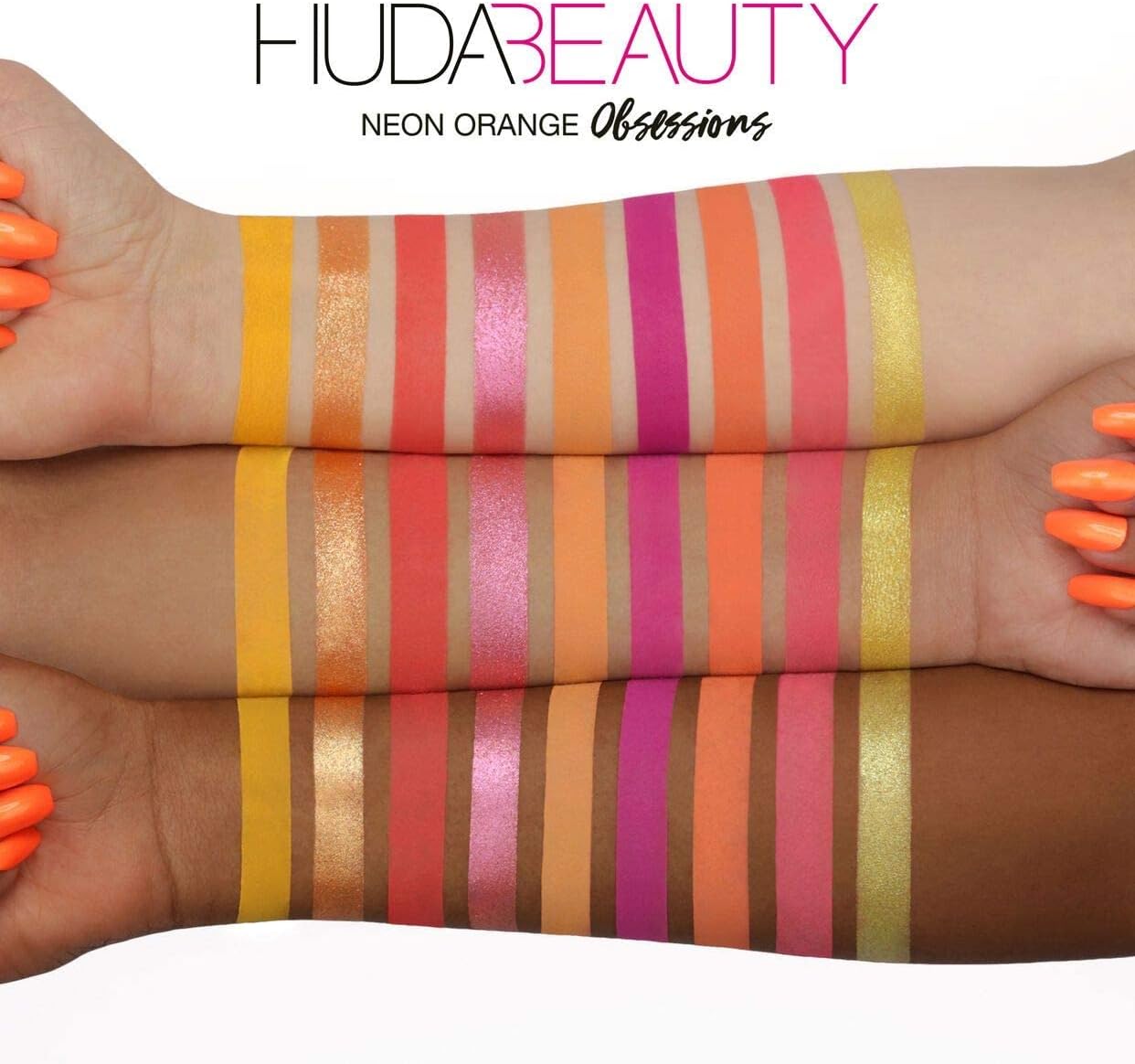 Hudabeauty Neon Eyeshadow Palette - Orange Obsessions, Neon Orange