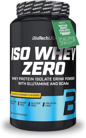 Biotechusa Iso Whey Zero | Premium Whey Protein Isolate | Grass-Fed | Enzyme-Free | Sugar- And Gluten-Free, 908 G, Pineapple-Mango