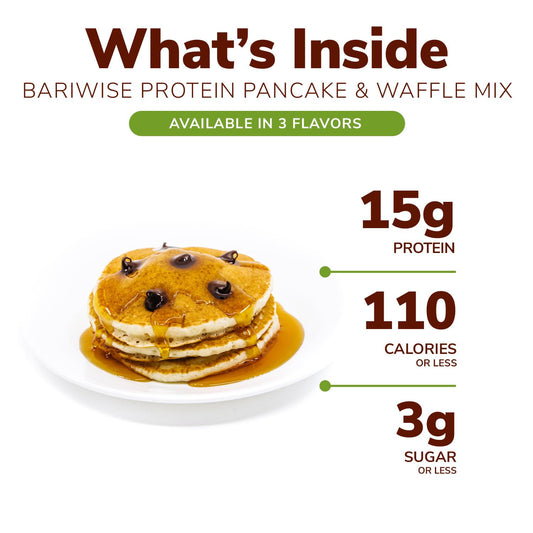 Bariwise Protein Pancake & Waffle Mix, Chocolate Chip, 15G Protein, Low Sugar (7Ct)