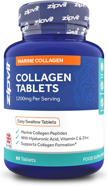 Zipvit Marine Collagen Gummies With Vitamin A & C. Type 1 Hydrolysed Collagen Peptides For Men & Women, Supports Healthy Skin