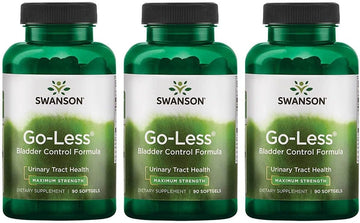 Swanson Go-Less Bladder Control Formula - Promotes Urinary Tract Health And Healthy Bladder Support - Natural Supplement For Adults With Pumpkin Seed Extract - (90 Softgels) 3 Pack