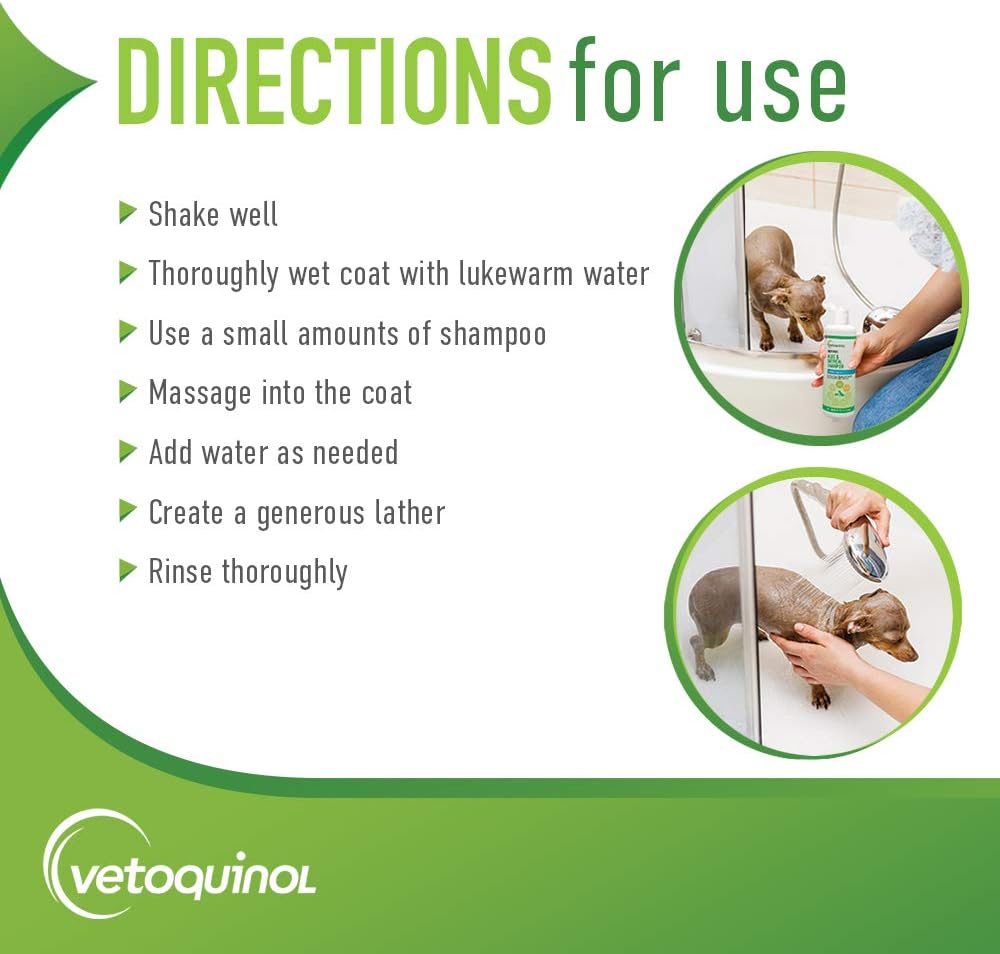 Vetoquinol Aloe & Oatmeal Shampoo β Gentle, Moisturizing Formula with Coconut Scent for Dogs & Cats, 16oz : Pet Supplies