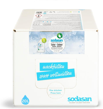 Sodasan Laundry Detergent, Sensitive, Liquid, 20 L, Fragance-Neutral, Hypoallergenic, Organic, 1 Unit