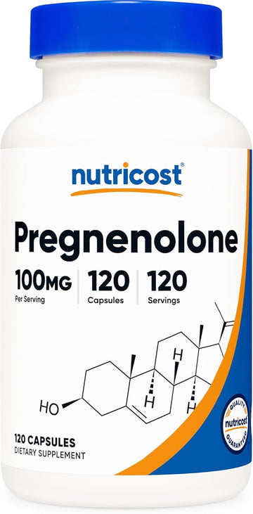 Nutricost Pregnenolone 100Mg, 120 Capsules - Non-Gmo, Gluten Free, Vegetarian Capsules