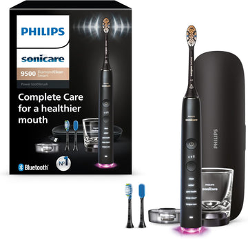 Philips Sonicare Diamondclean Smart 9500 Electric Toothbrush, Sonic Toothbrush With App, Pressure Sensor, Brush Head Detection, 5 Brushing Modes And 3 Intensity Levels, White, Model Hx9923/01