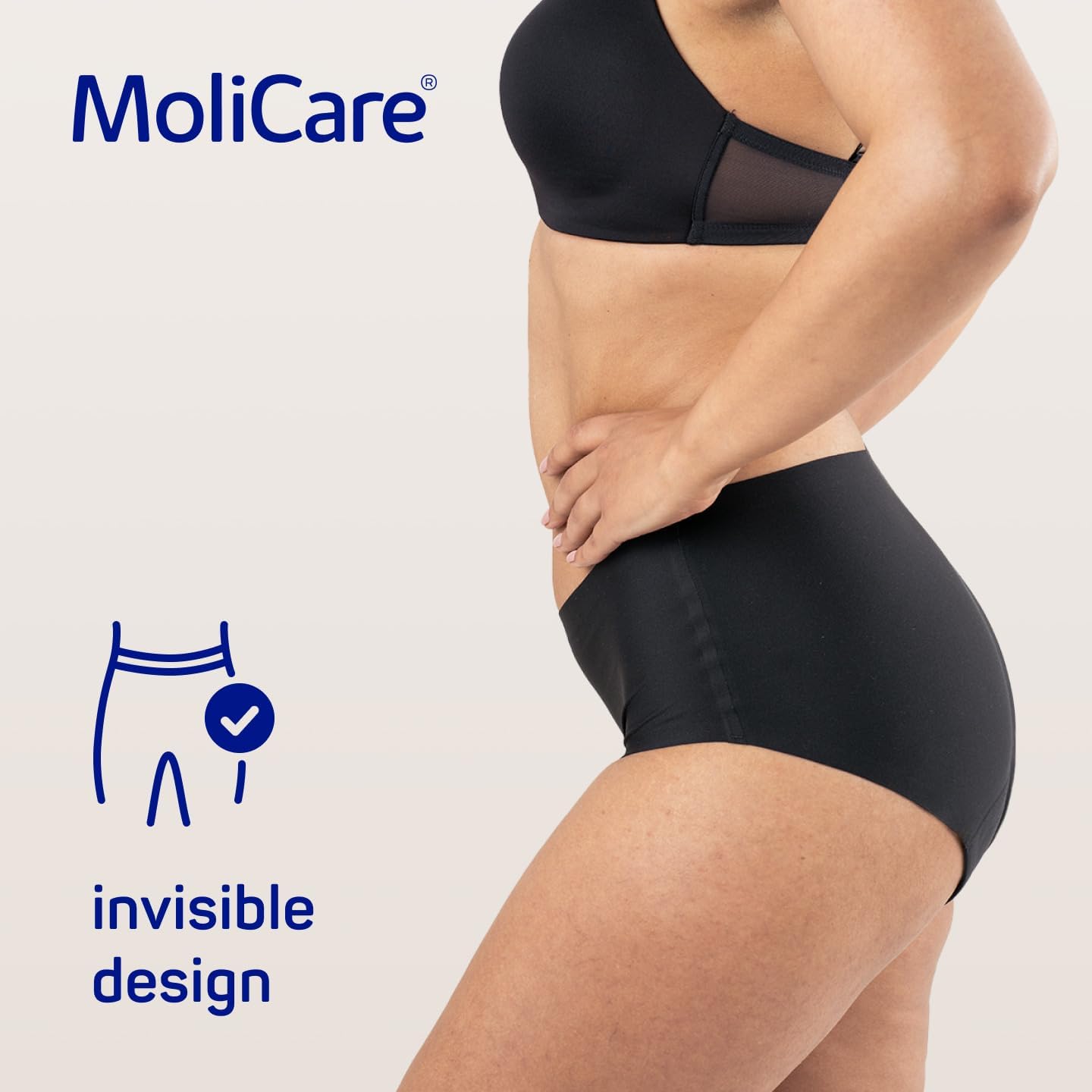 MoliCare Lady - Invisible Absorbent Washable Incontinence Pants with Disposable X-Change Pads for Extra Protection, Pads Discreetly Hidden in Inner Pocket, Size L, Washable at 60° C, Black : Amazon.co.uk: Health & Personal Care