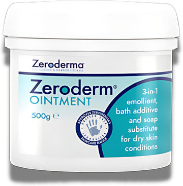 Zeroderma Zeroderm Ointment, Rich 3-In-1 Emollient, Soap Substitute & Bath Additive, For Dry Skin Conditions Such As Eczema, Ichthyosis & Other Dry Skin Conditions. 500G