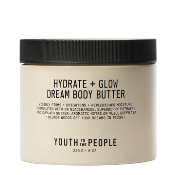 Youth To The People Superberry Hydrate + Glow Dream Body Butter, 3% Niacinamide + Jojoba Oil, Shea + Cupuaçu Butters, 48Hr Moisturizer, Vegan