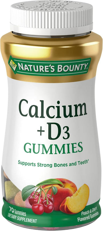 Nature'S Bounty Calcium & Vitamin D Gummies, Immune Support & Bone Health, 500Mg Calcium & 1000 Iu Vitamin D3, Fruit Flavor, 70 Count