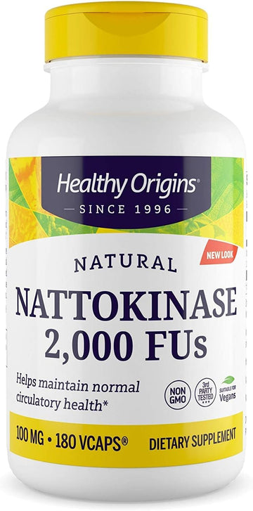Healthy Origins Nattokinase 2,000 Fus, 100 Mg - Nattokinase Supplement - Soy-Free, Vegan, Non-Gmo & Gluten-Free Nattokinase - 180 Veggie Capsules