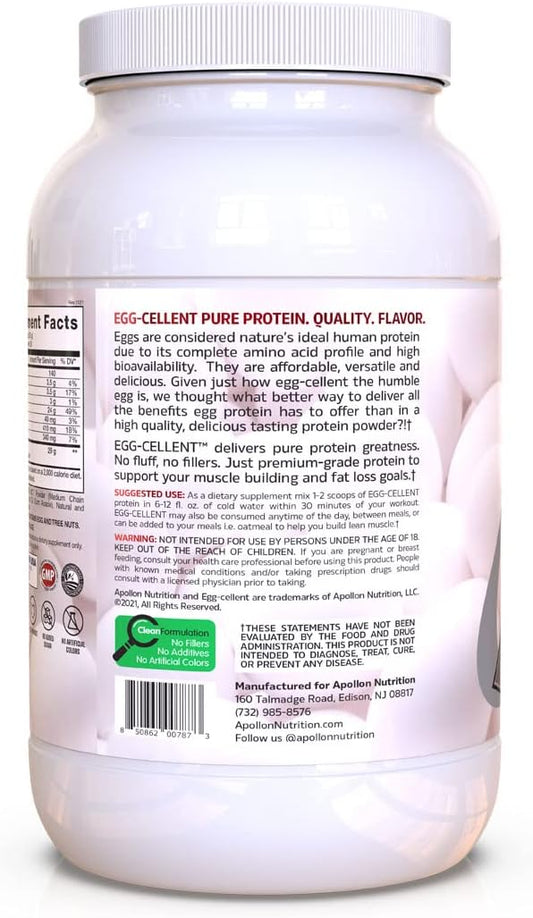 Apollon Nutrition Egg-Cellent | 24G Whole Egg Protein Powder, Drecover