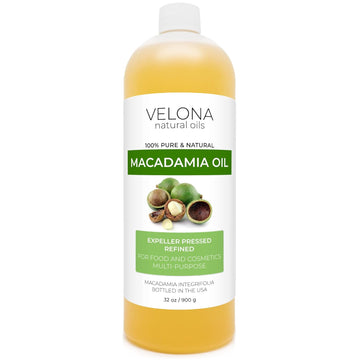 velona Macadamia Nut Oil 32 oz | 100% Pure and Natural Carrier Oil | Refined, Cold pressed | Cooking, Skin, Hair, Body & Face Moisturizing | Use Today - Enjoy Results